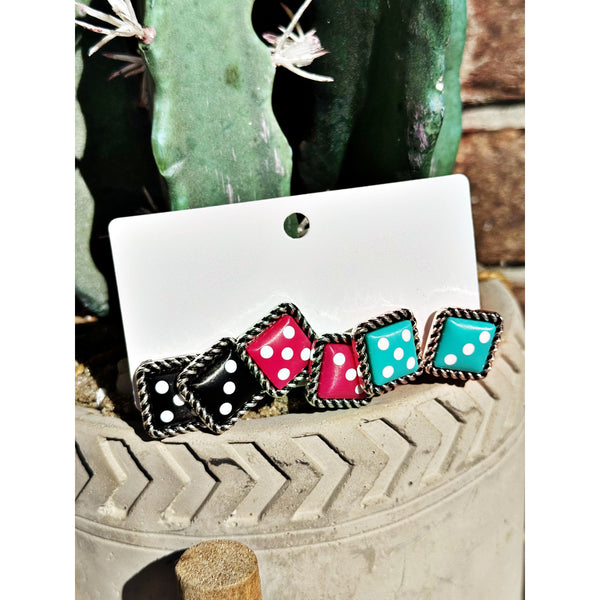 Roll the Dice Earring Trio Set