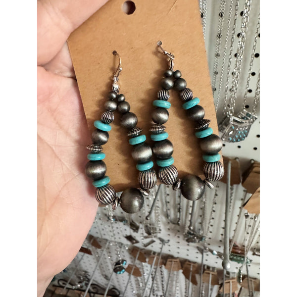 Western Beaded Teardrop Earrings