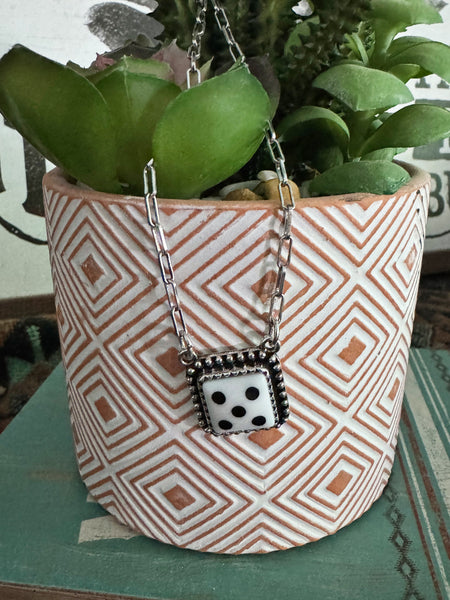 White Dice Necklace