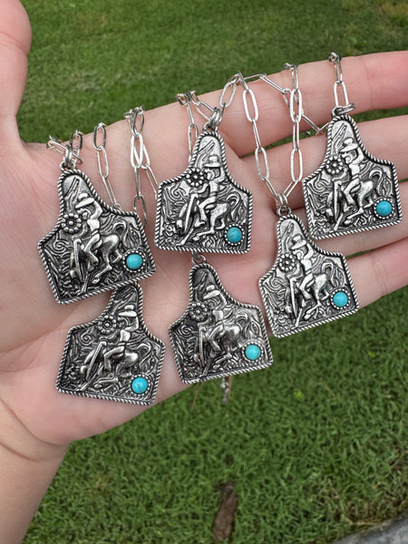 Bronc Cattle Tag Necklace