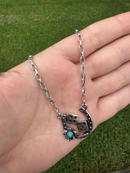 Horseshoe Dice Necklace