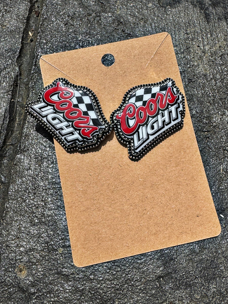 Race Flag Beer Earrings