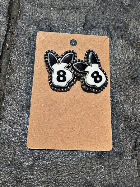 8 Ball Bunny Earrings