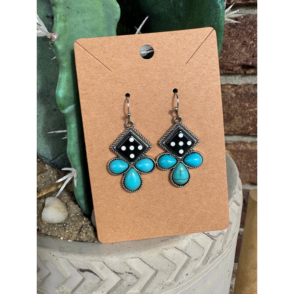 Turquoise Dice Earrings