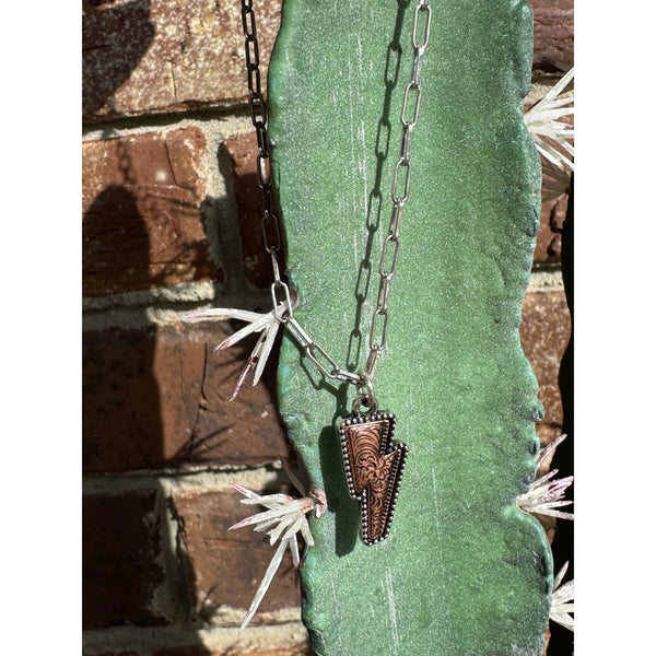 2 Tone Dainty Bolt Necklace