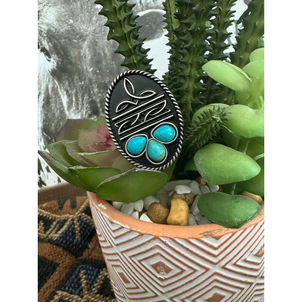 Boot Stitch Oval Ring