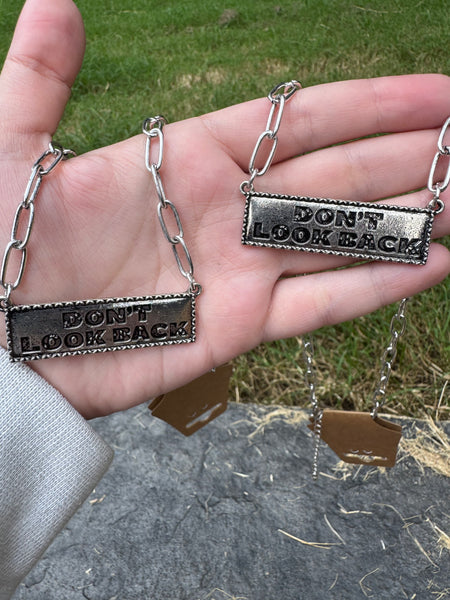 Don't Look Back Bar Necklace