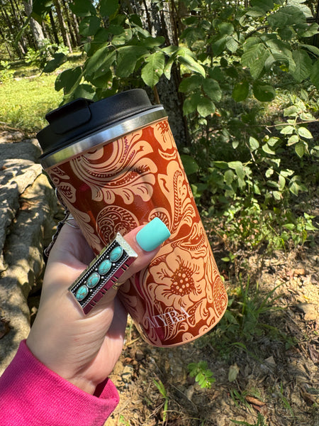 Western Trail Brew Stainless Steel Mug In Brown Baroque