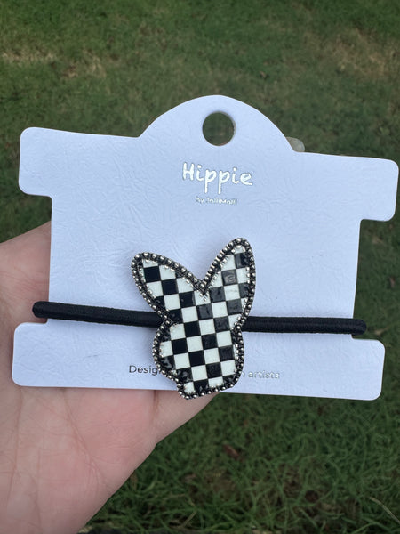Checker Bunny Hair Tie
