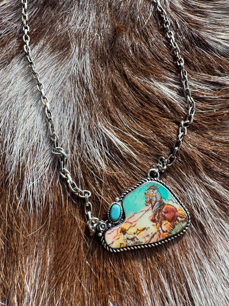 Cowgirl Scene Necklace