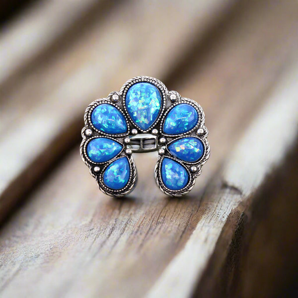 Blue Opal Squash Ring