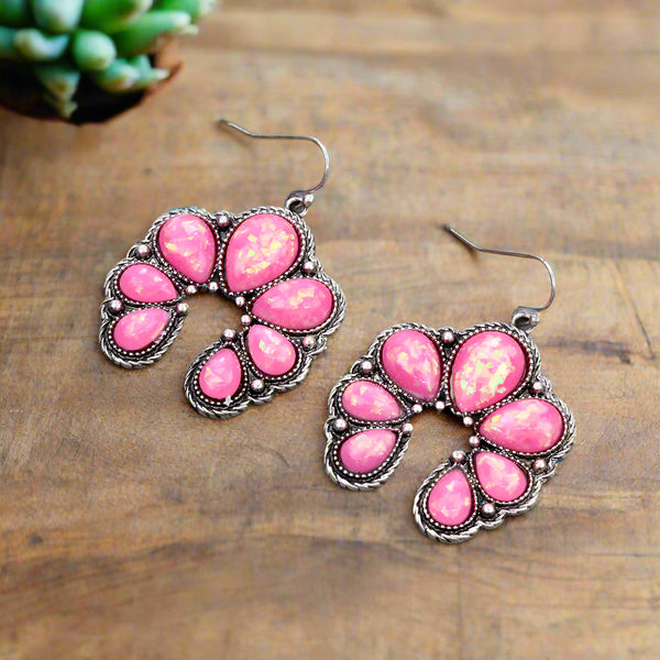 Pink Opal Squash Earrings