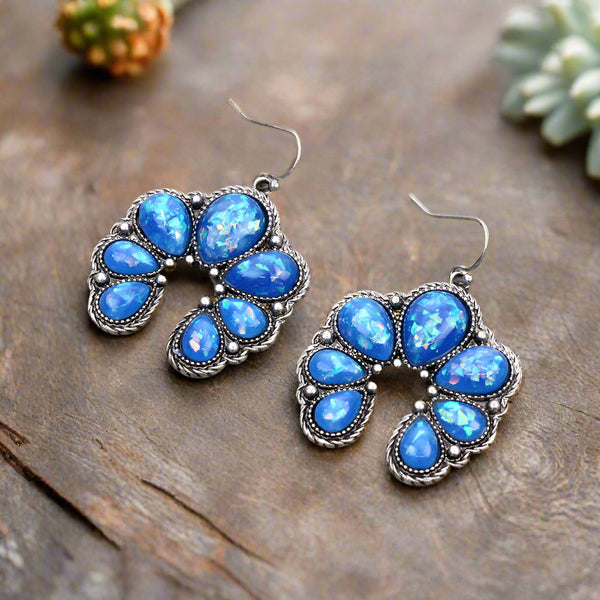 Blue Opal Squash Earrings