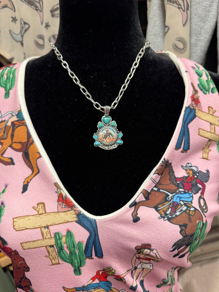 The "Let 'Er Buck" Rodeo Souvenir Necklace