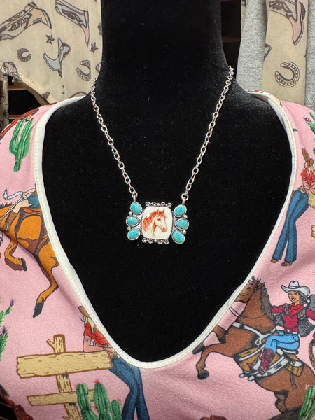 The "Wild Heart" Horse & Turquoise Statement Necklace
