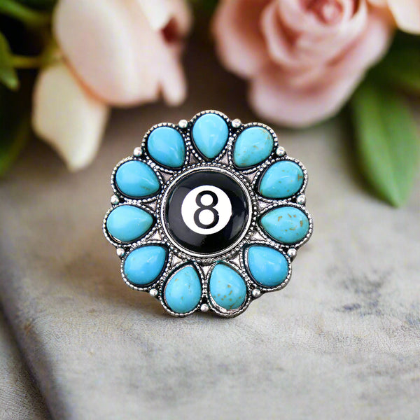 8 Ball Turquoise Ring