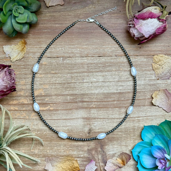 16” Freshwater Pearl Necklace – Sterling Silver