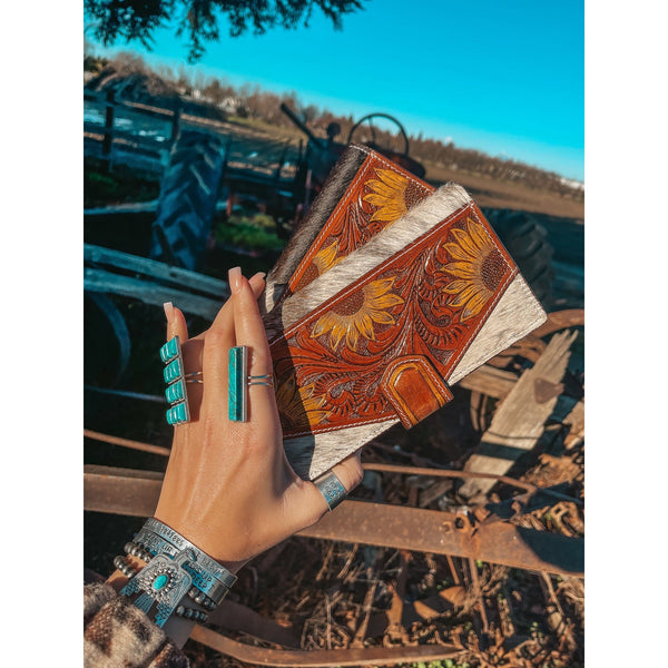 The Avery Sunflower Wallet, a Haute Southern Hyde by Beth Marie Exclusive