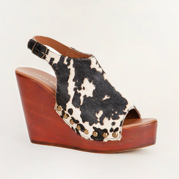 Loyal West Amelia Sandals Black And White Cowhide