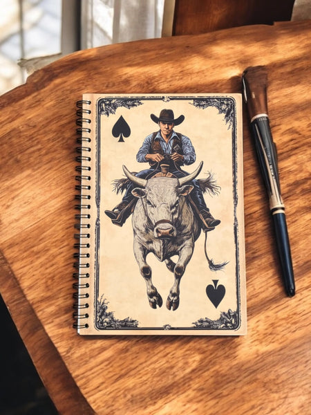 WESTERN MINI NOTEBOOK - COWBOY RIDING BULL