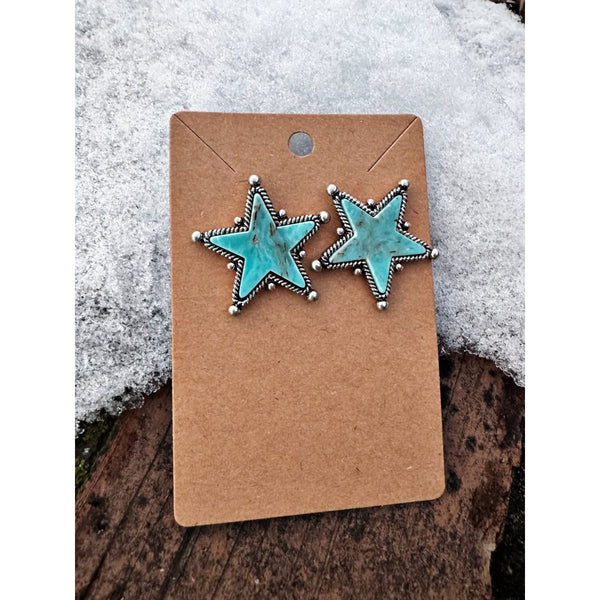 Turquoise Star Stud Earrings