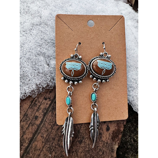 Boot Stitch Dangle Earrings