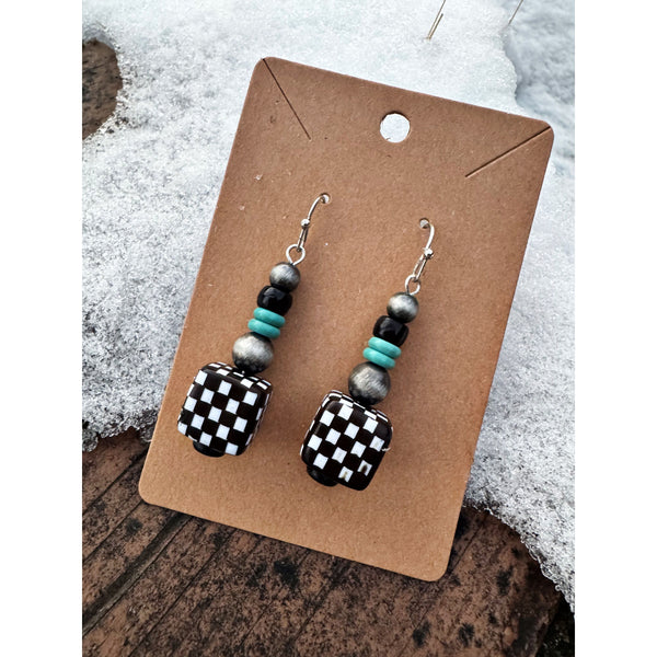 Square Checker Earrings