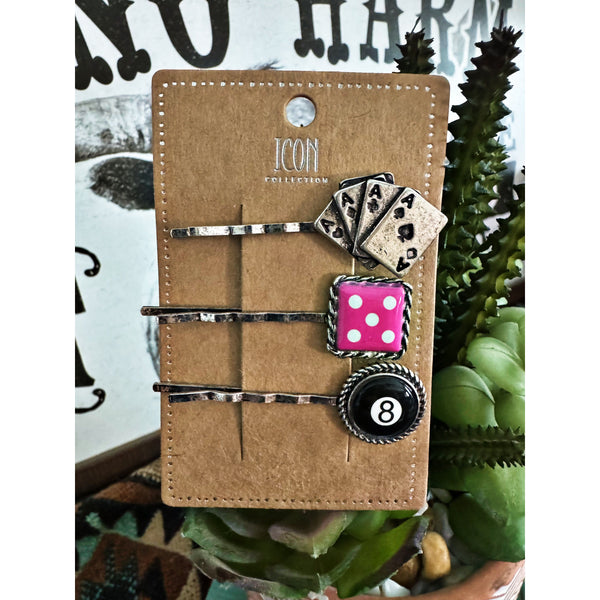 8 Ball Hair Pin Set - Pink