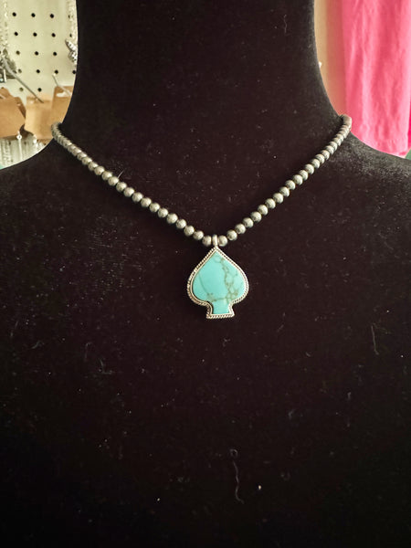Spade Beaded Necklace