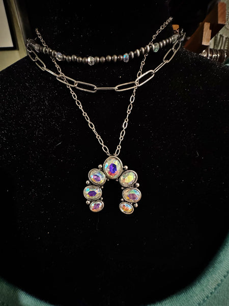 Rhinestone Layered Squash Necklace