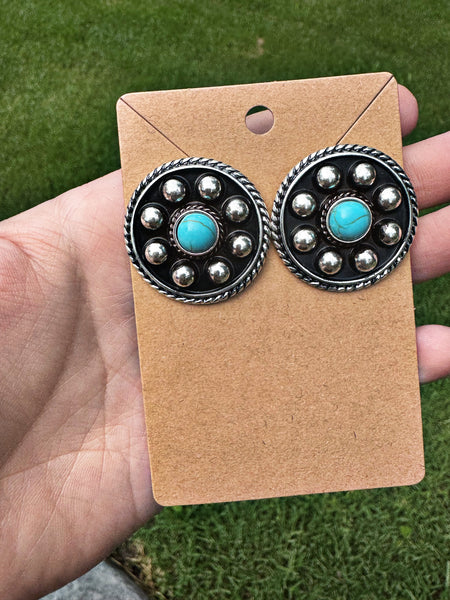 Black Circle Earrings