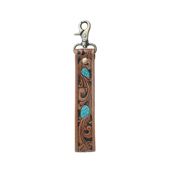 Turquoise Daydreams Key Fob - Blue/Brown