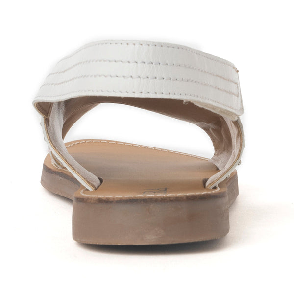 Lilytrail Embroidered Leather Sandals in Frost White