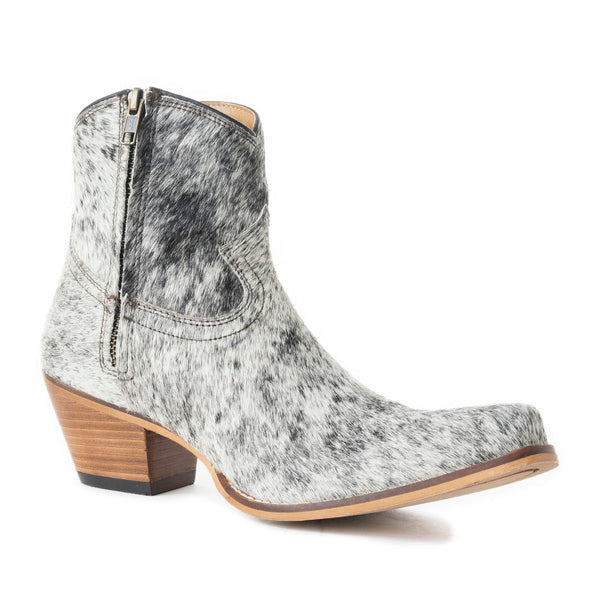 Myra Virginia Trail Hairon Leather Cowgirl Boots for Women Pointed Toe, Low Block Heel, Ranch-Inspired Ankle Fit