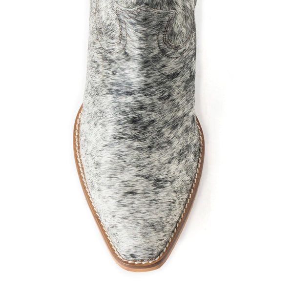 Myra Virginia Trail Hairon Leather Cowgirl Boots for Women Pointed Toe, Low Block Heel, Ranch-Inspired Ankle Fit