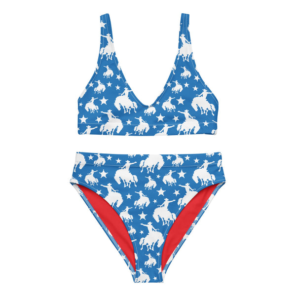 Yeehaw Blue Rodeo Cowboy Bikini
