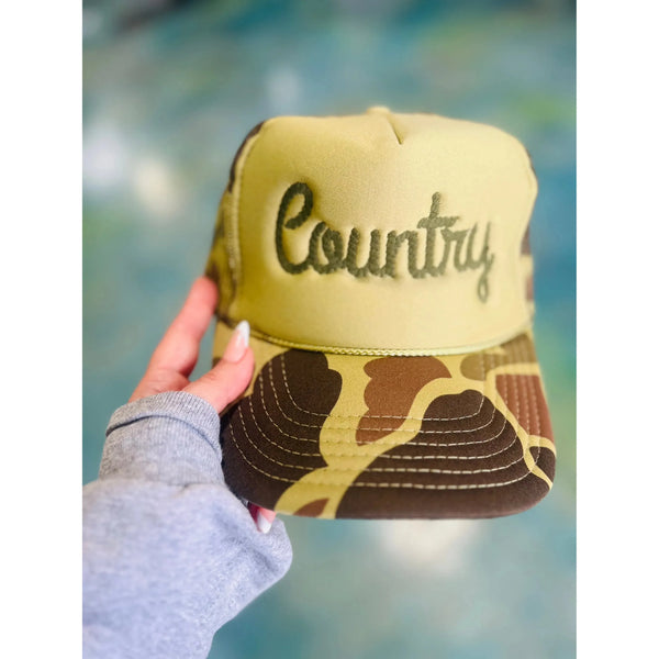 Country Embroidered Trucker Hat