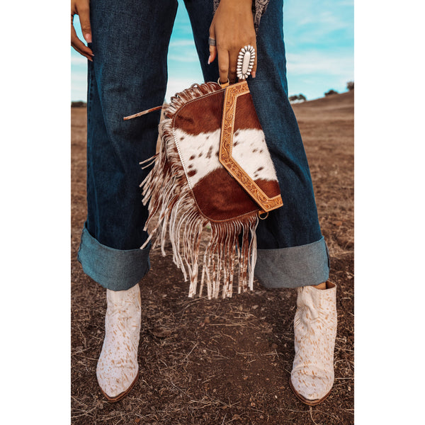 Dallas Fringe Cowhide Purse
