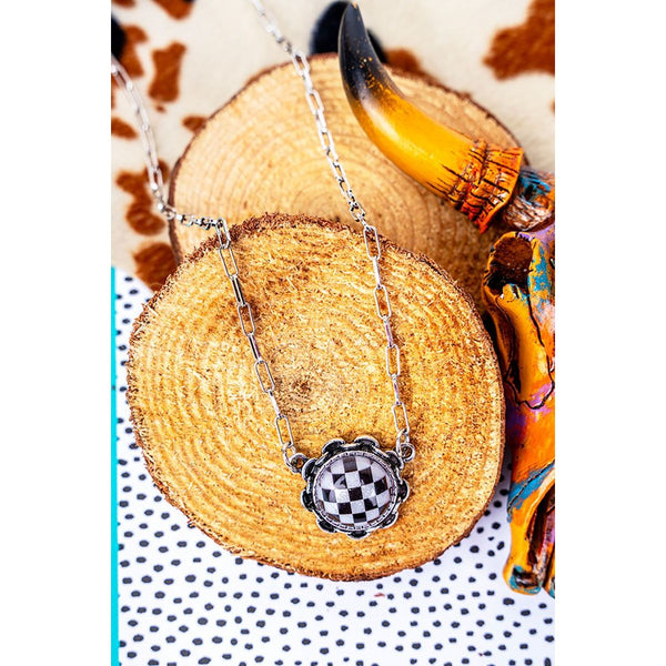 Checker Circle Necklace
