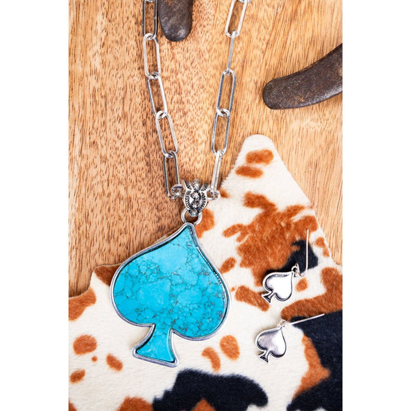 Large Turquoise Spade Necklace Set