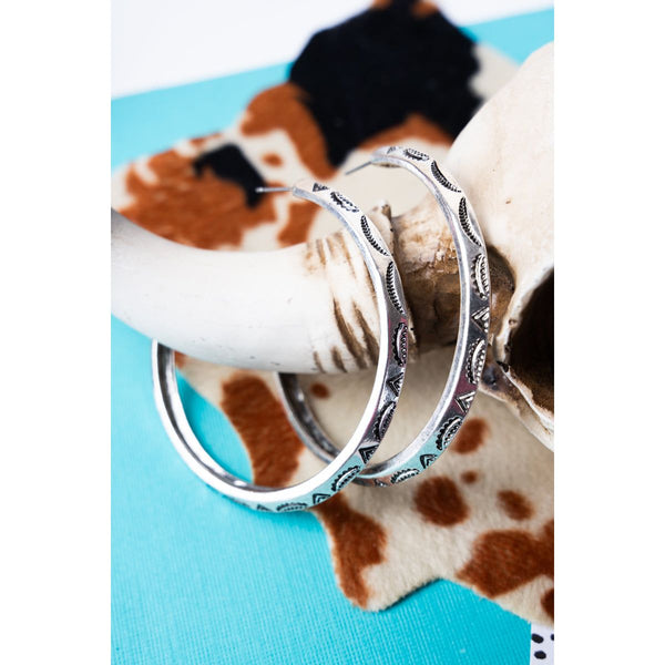 Riverbend Silvertone Hoop Earrings