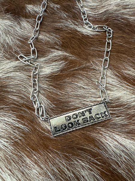 Don't Look Back Bar Necklace