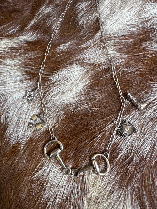 Western Horse Bit Charm Necklace - 2 colors
