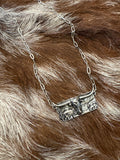 Desert Scene Longhorn Bar Necklace