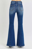 RISEN - Distressed Button-Fly Flare Jeans