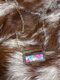 Cotton Candy Semi Stone Bar Necklace