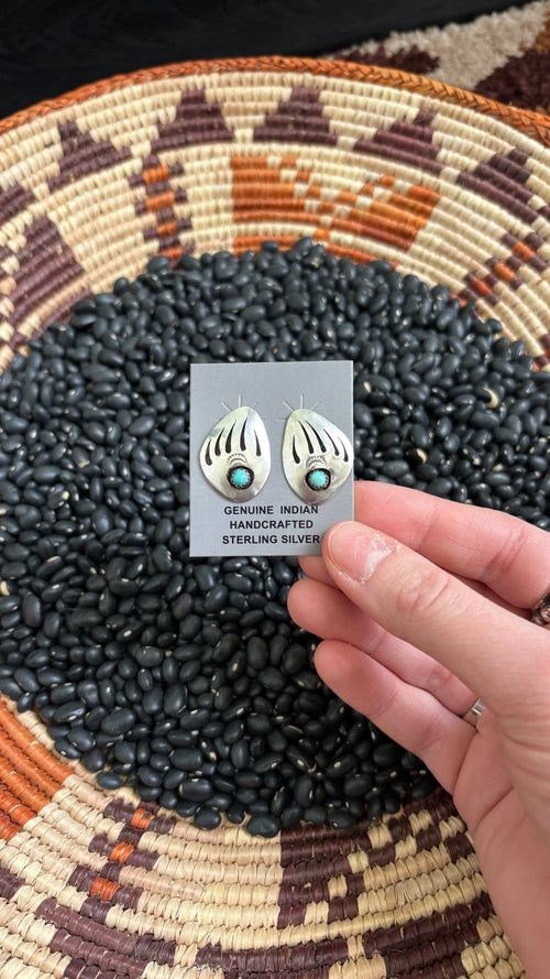 BEAR PAW EARRINGS BY ERVIN BEGAY