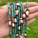 Color Pop Summer Necklace – Turquoise, Purple Spiny & Pink Conch 16