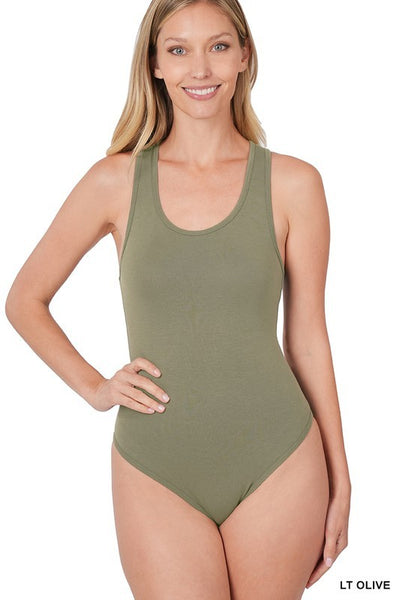 PREMIUM COTTON RACER BACK TANK BODYSUIT~ Multiple Colors