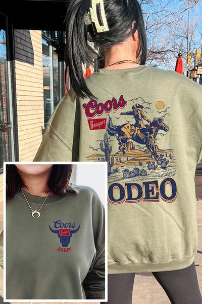 Rodeo Bull Skull Beer Sweatshirt